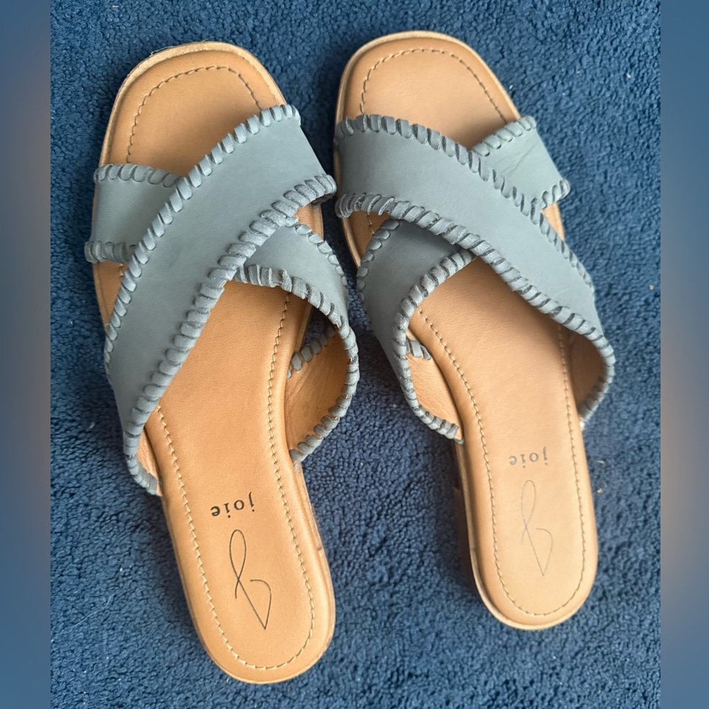Light blue slides/sandals. Joie brand. Cushion sole. - Picture 1 of 4